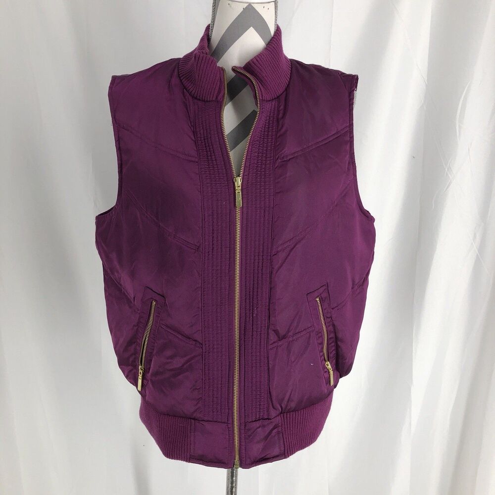 Style & Co. Sport Vest Purple Duck Down Filled Women's Large